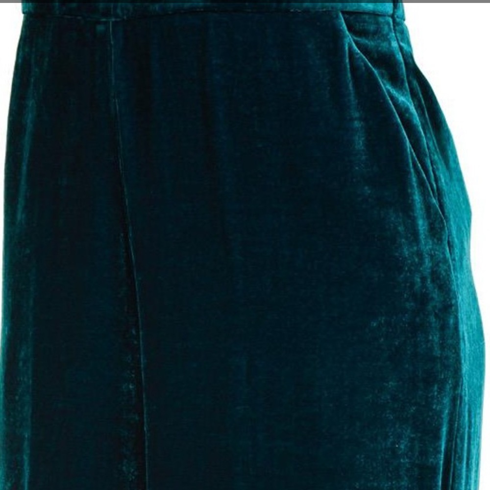 NWT ETRO Greenish teal velvet palazzo trousers - Picture 4 of 14